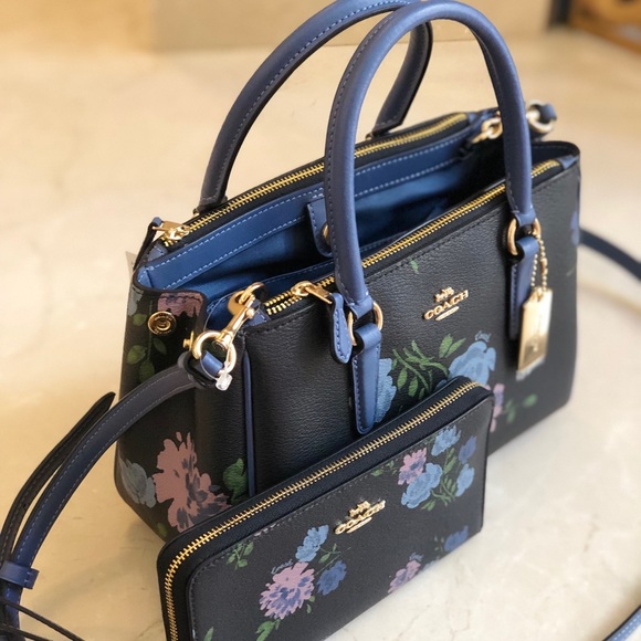 NWT Coach Mini Surrey Floral Satchel&wallet - Picture 2 of 8